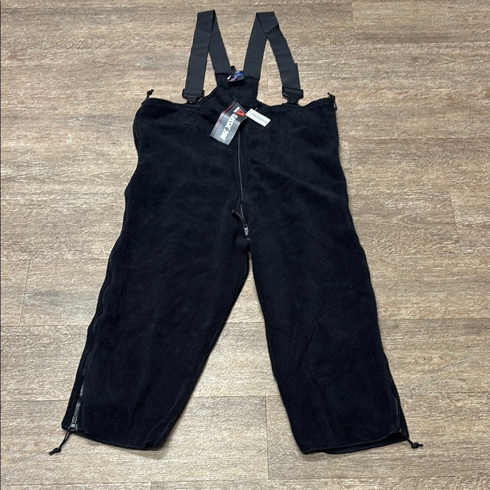 Polartec Black Fleece Overalls with Straps